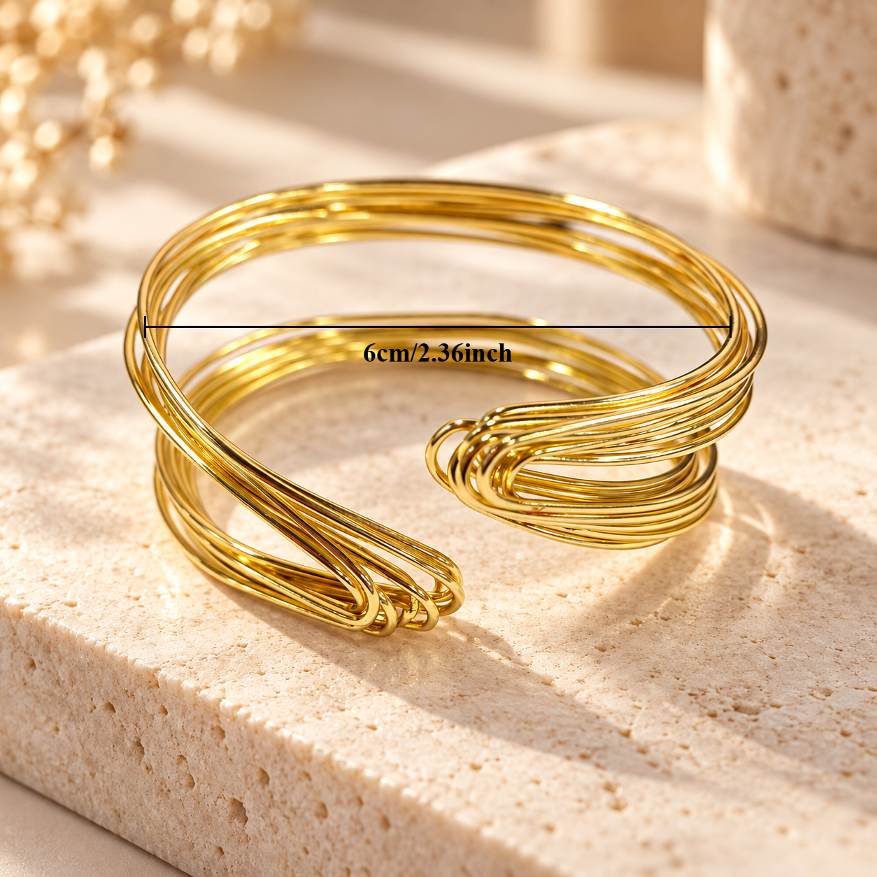 Women's Light Luxury Vintage Y2K Brushed Metal Open Bangle